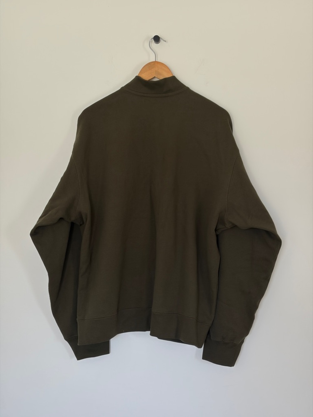 American Giant Mens Fleece Bomber Jacket Olive Green size XL zip up - Picture 5 of 11